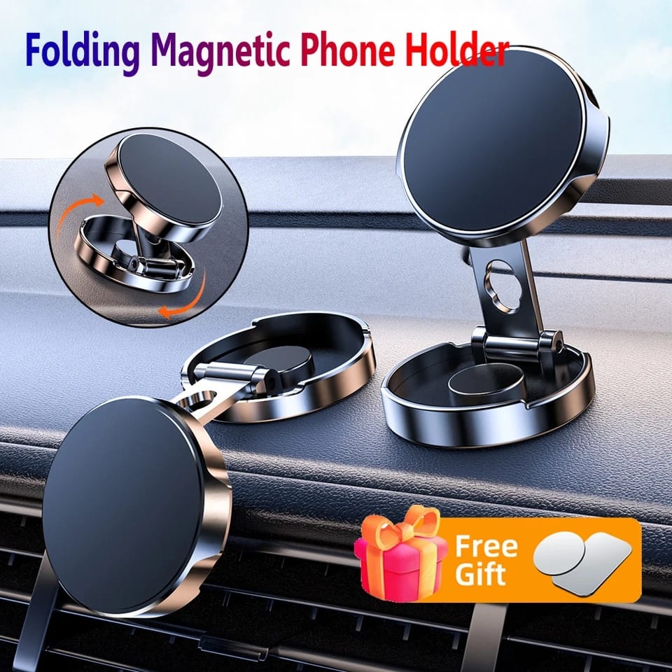 Foldable magnetic Car/home Phone holder