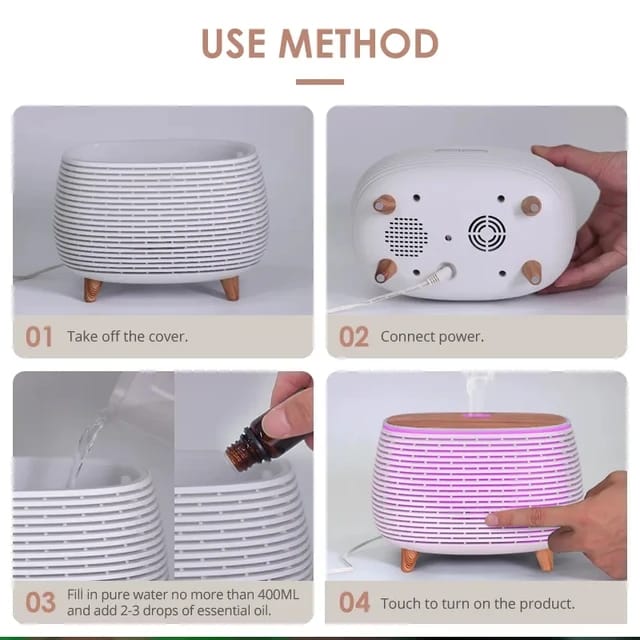 7 Colors Wood Grain Ultrasonic Ultrasonic Aromatherapy Diffuser