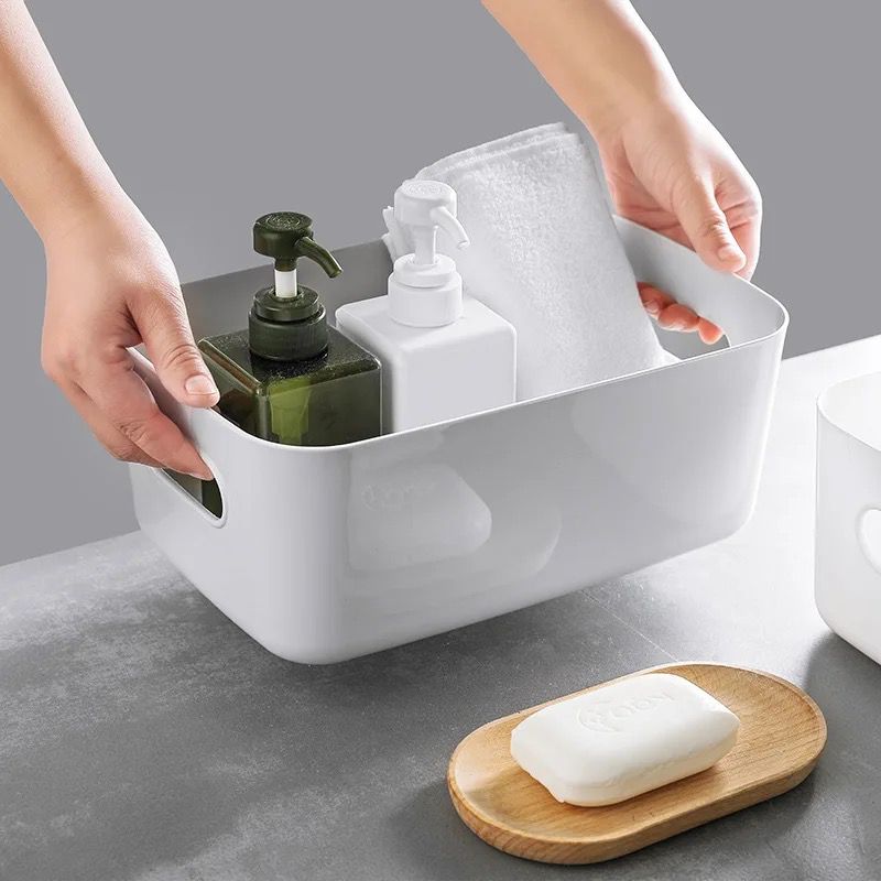 White Multipurpose storage basket set of 2pcs