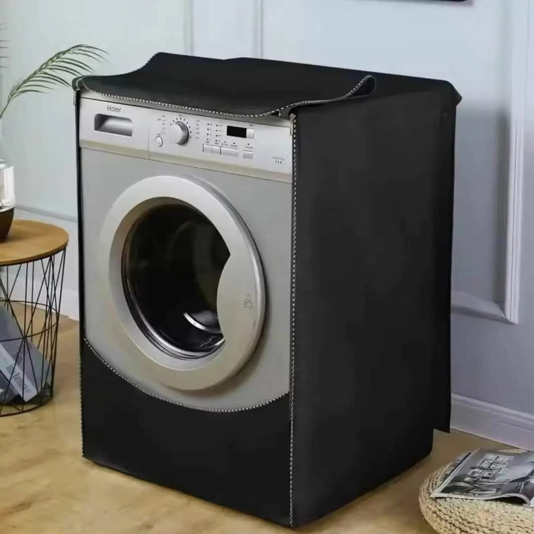 Black Zippered Double Layered Front Load Waterproof Washing Machine Cover