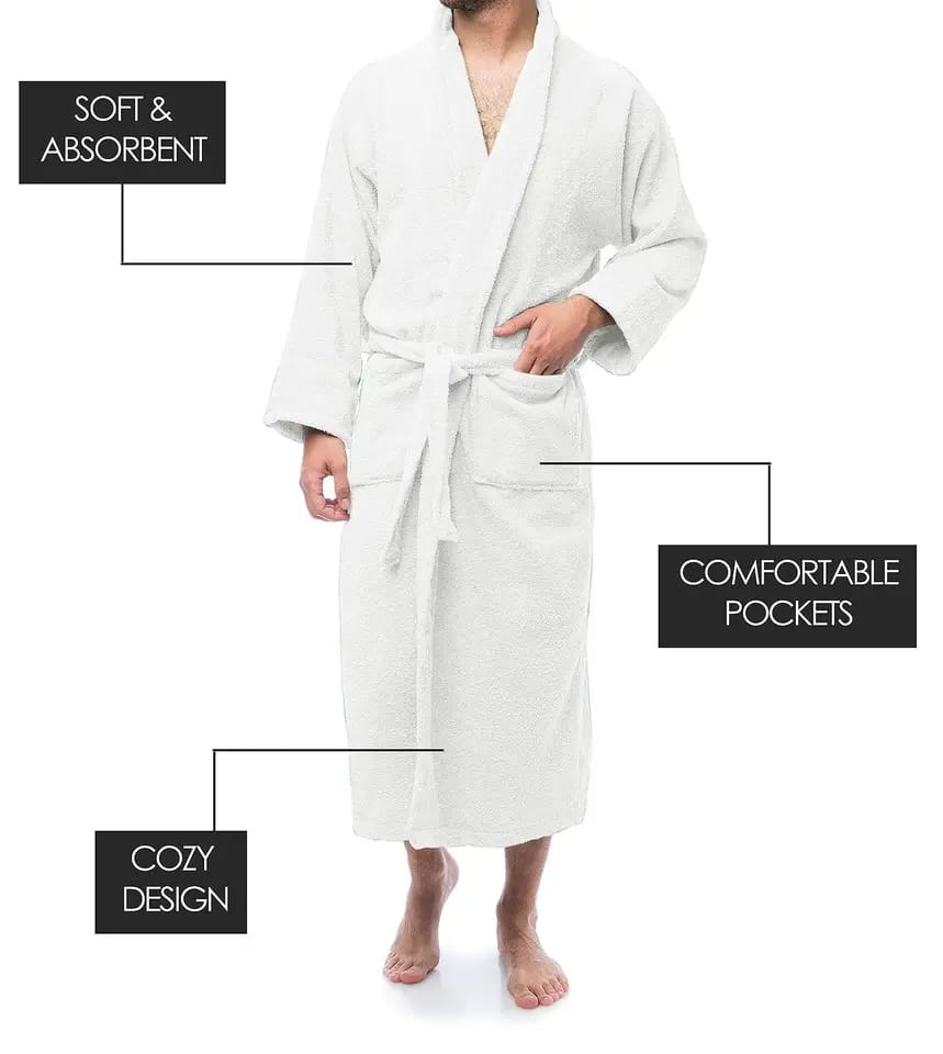 White cotton bathrobes