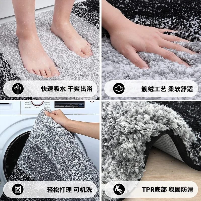 Thick Plush Bathroom Rug Non Slip Bath Mat