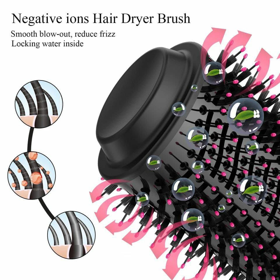 Electric hair straightener brush/dryer