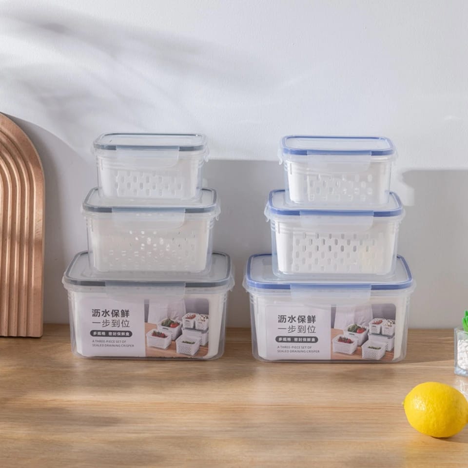 3pc Double Drain Basket Microwave