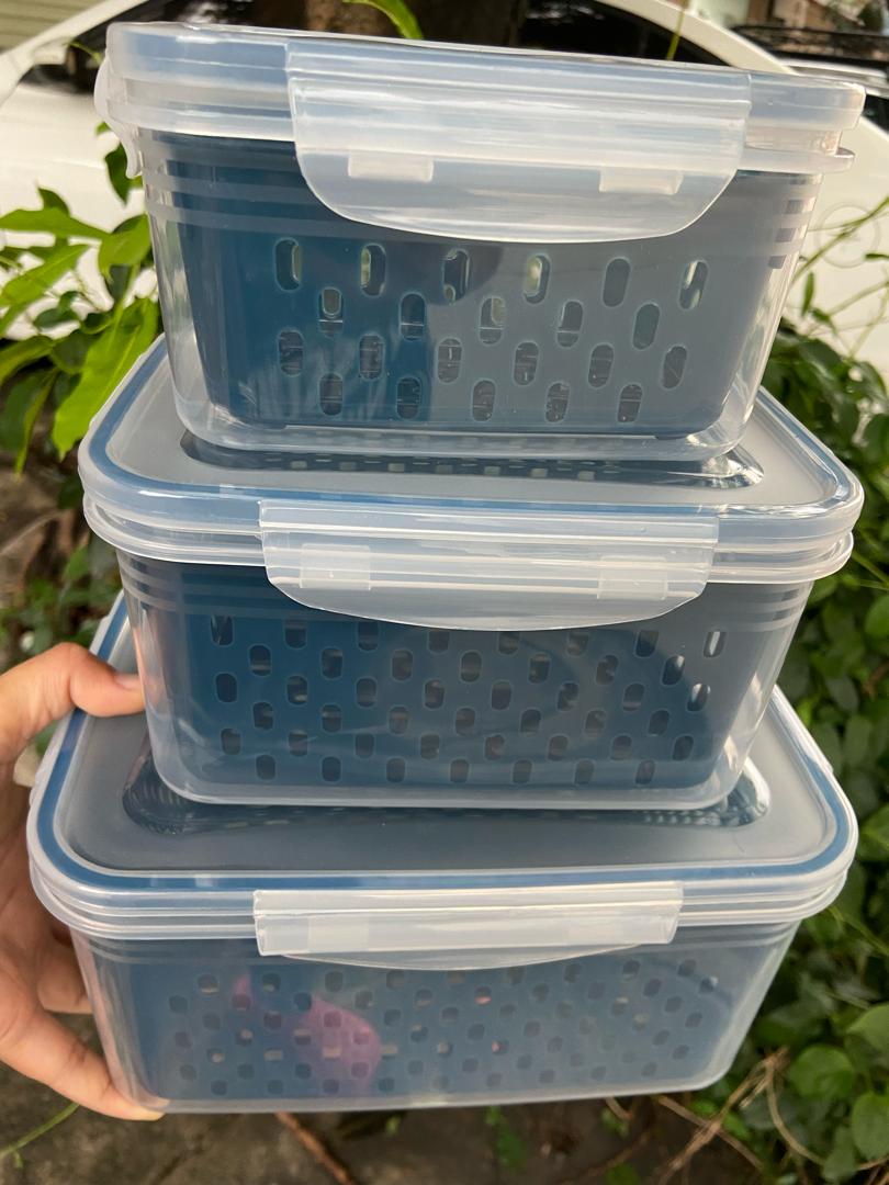 3pc Double Drain Basket Microwave