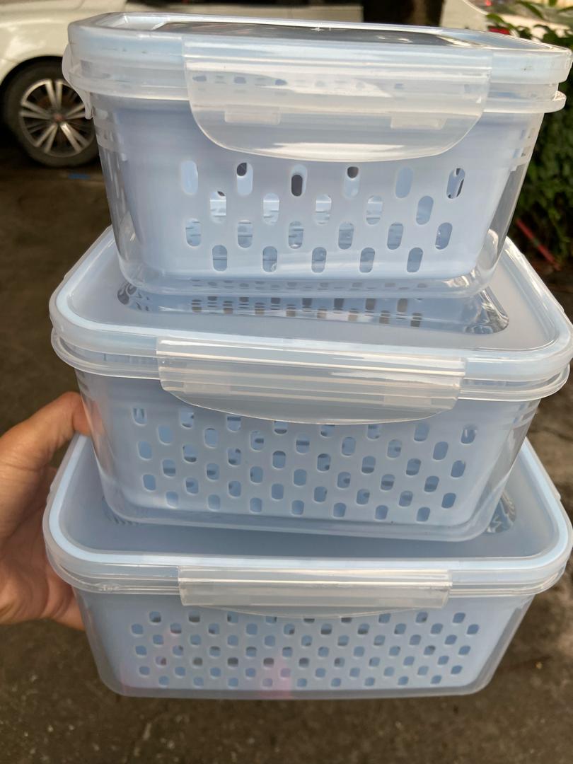 3pc Double Drain Basket Microwave