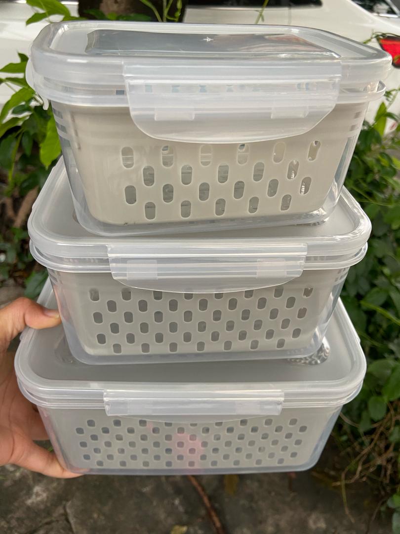 3pc Double Drain Basket Microwave