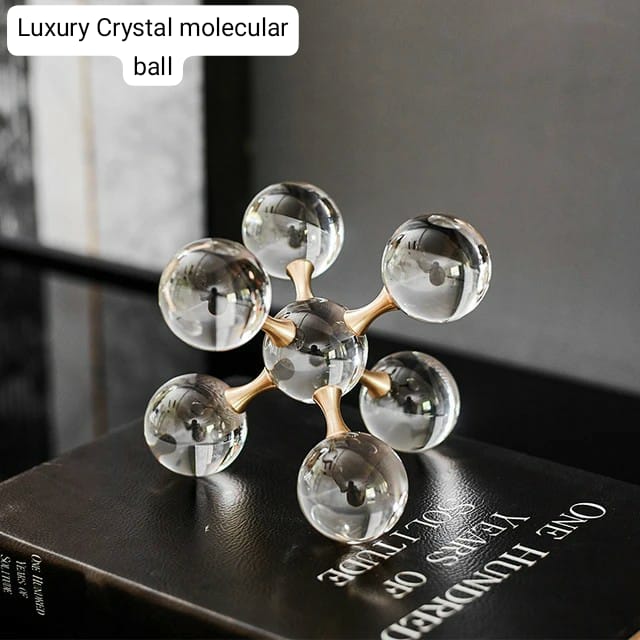 Decorative Sculpture, Modern Minimalist Metal Crystal Molecular Ball Decoration