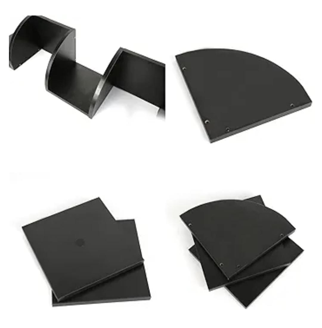 MINGYI DIY 5-tier corner shelf, corner shelf made of MDF wood, hanging bookcase, zigzag shaped shelf, approx