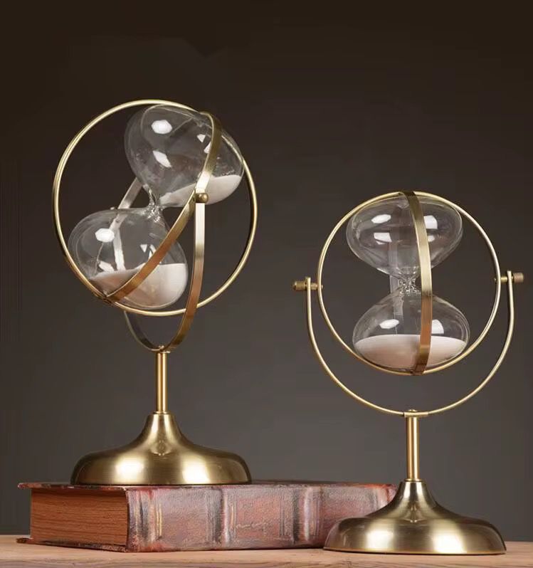 Brass vintage Hourglass sandtimer Sandglass Hour Glass.