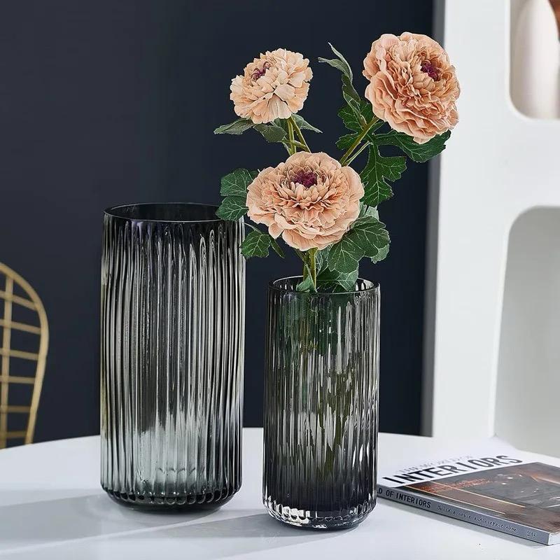 Modern creative dark glass vase.