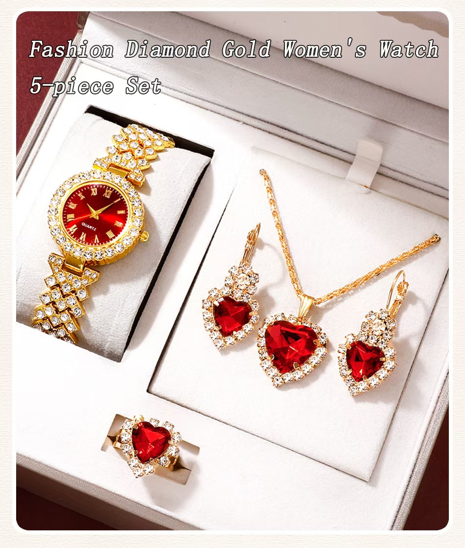 Golden luxury jewelry set