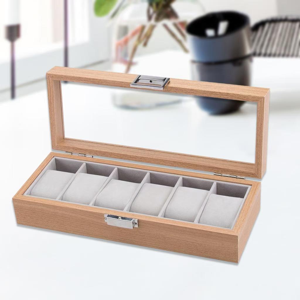 6pc Wooden Watch Organizer