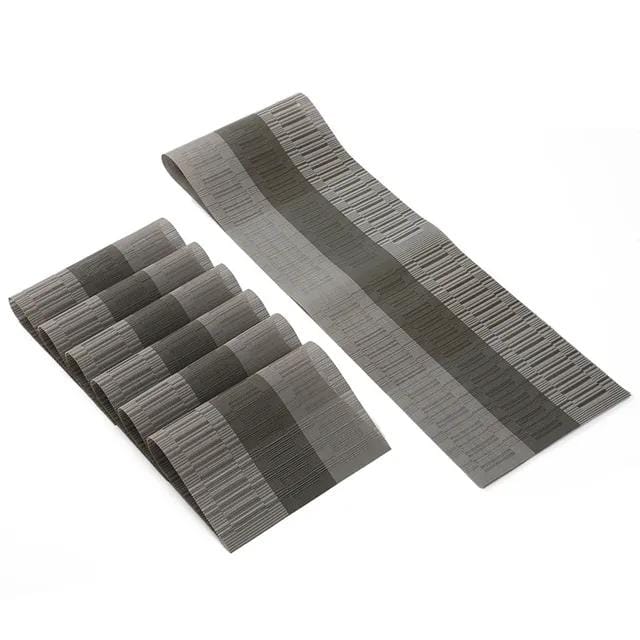 6pcs pvc table mats plus one table runner
