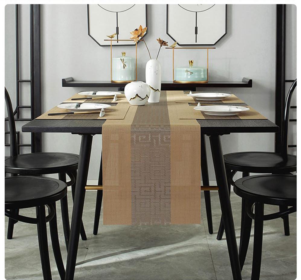 6pcs pvc table mats plus one table runner