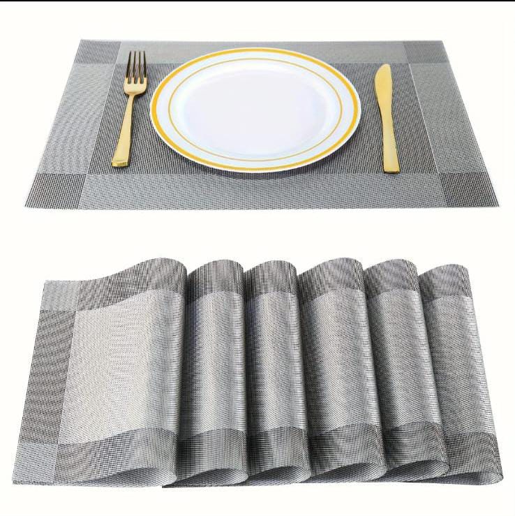 6pcs pvc table mats plus one table runner