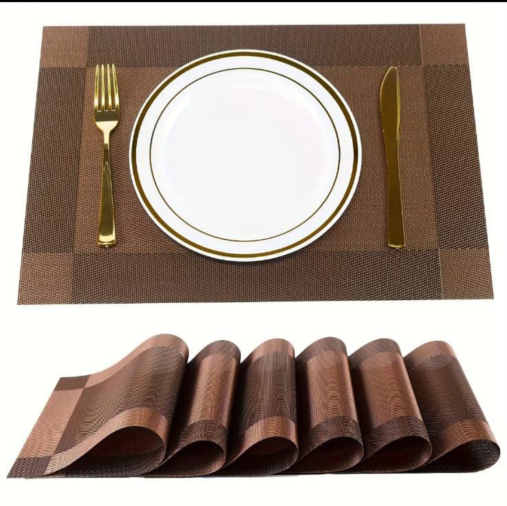6pcs pvc table mats plus one table runner