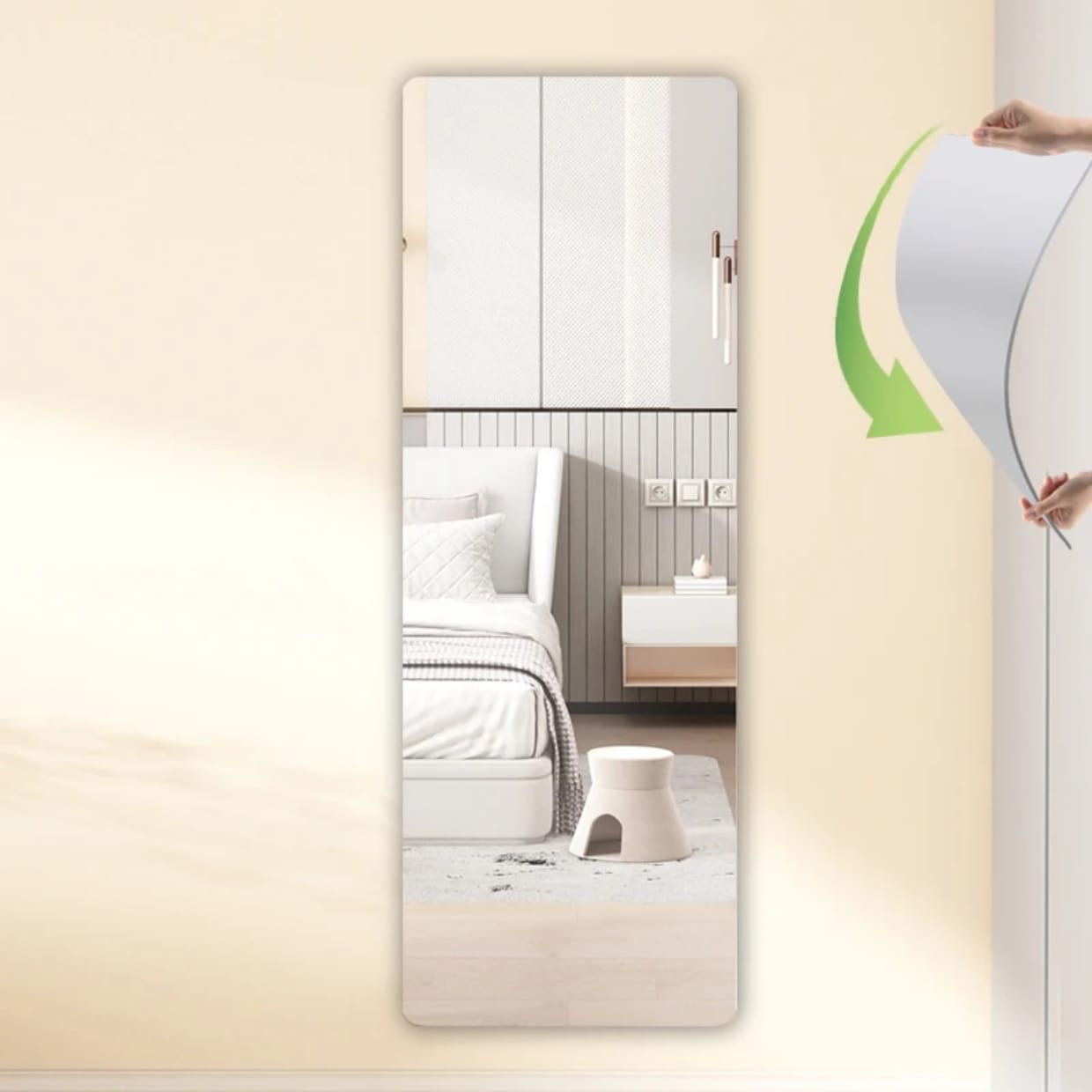 Rectangular Wall Mounted Peel and stick Diy mirror