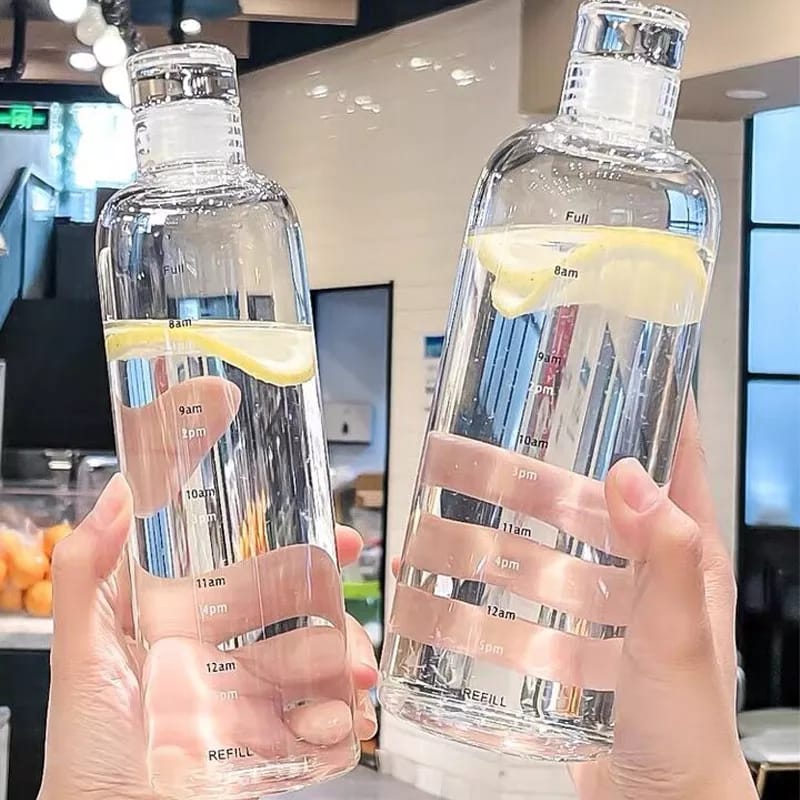 700ml PC Plastic Large Capacity Sports Water Bottle Leak Proof With Time Maker