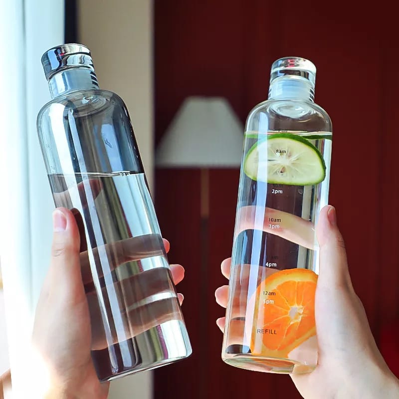 700ml PC Plastic Large Capacity Sports Water Bottle Leak Proof With Time Maker