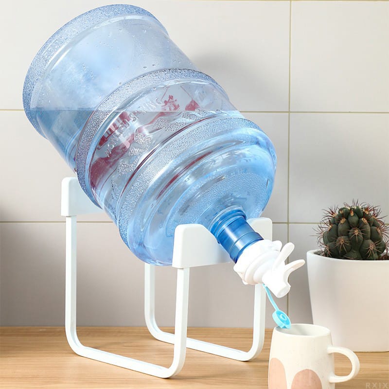 Metallic water bottle dispenser stand with a water pump