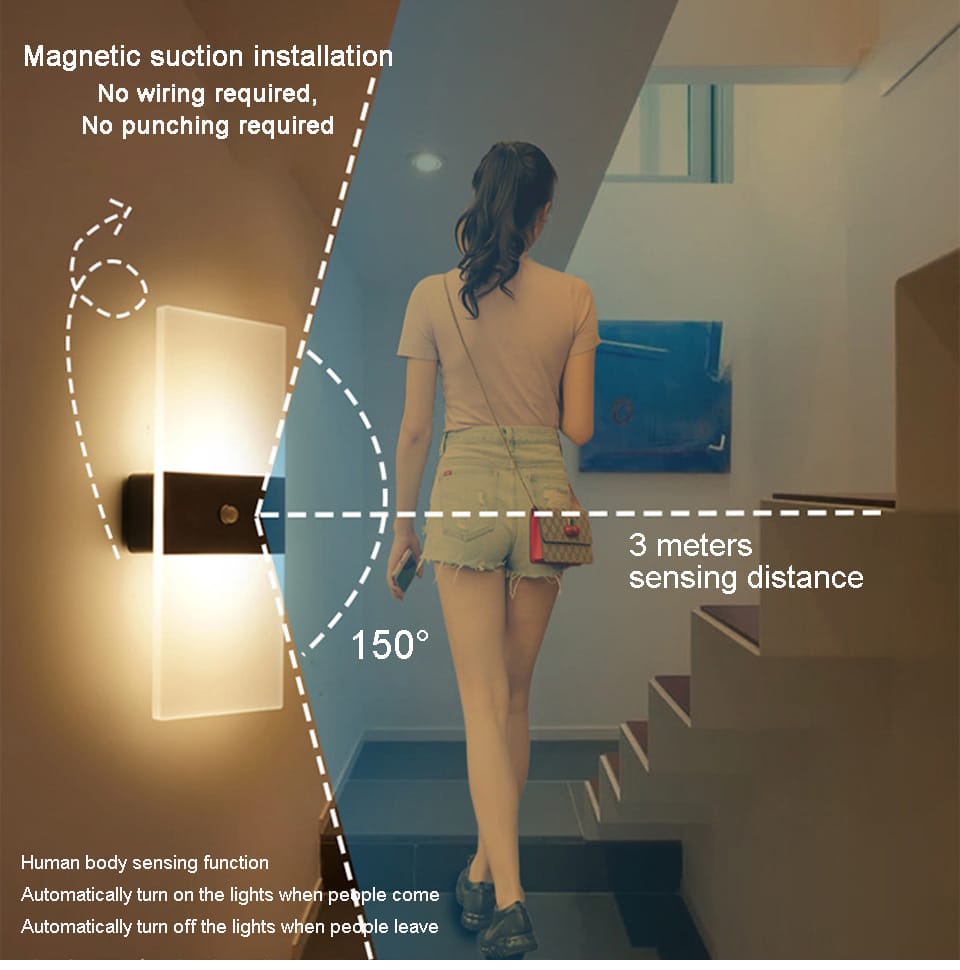 Motion sensor wall lamp