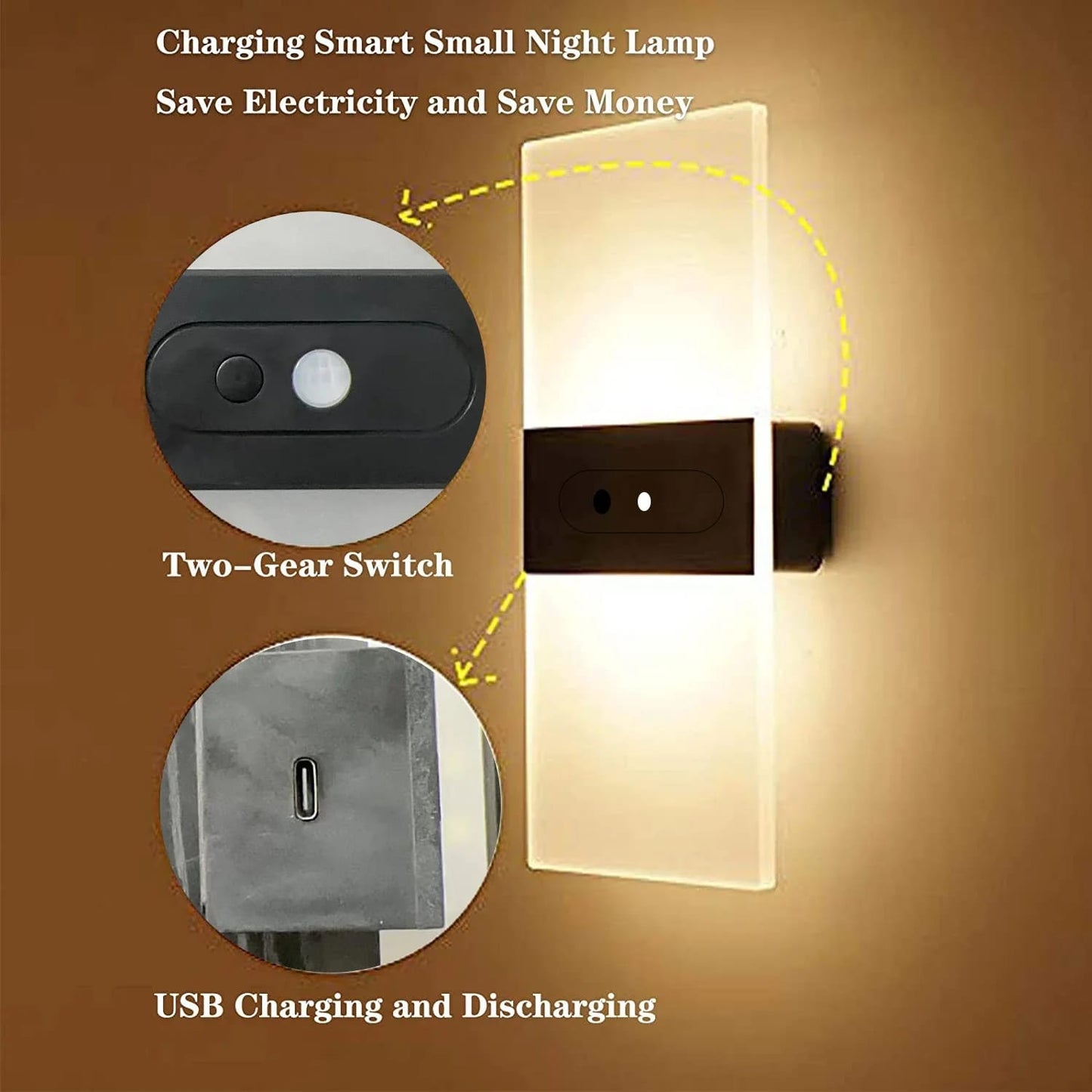 Motion sensor wall lamp