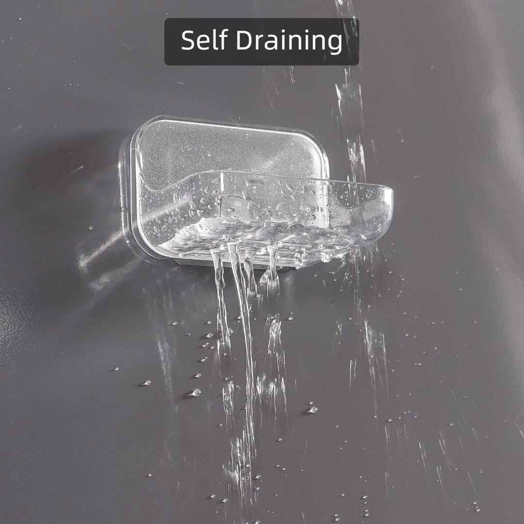 Single layer clear wall mounted soap holder