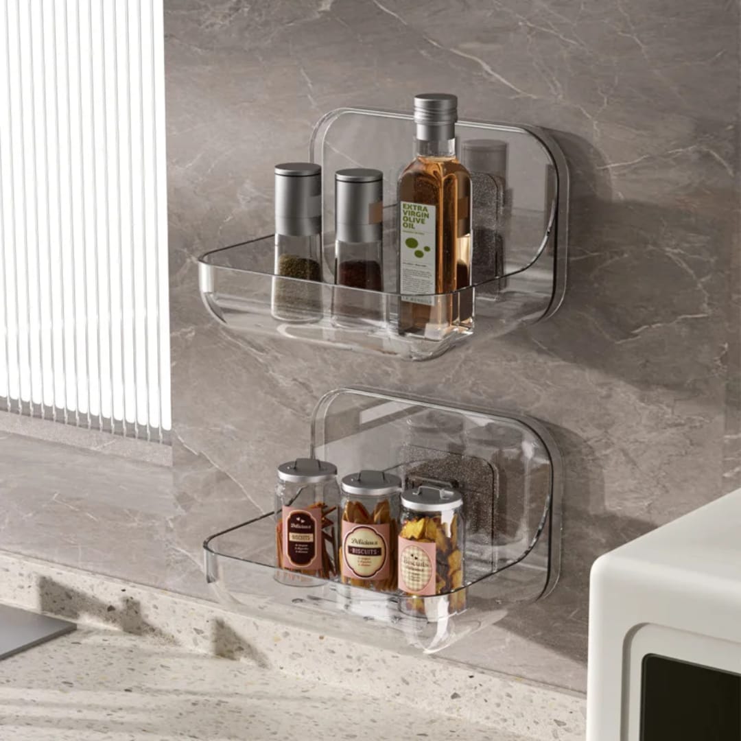 Single layer clear wall mounted soap holder