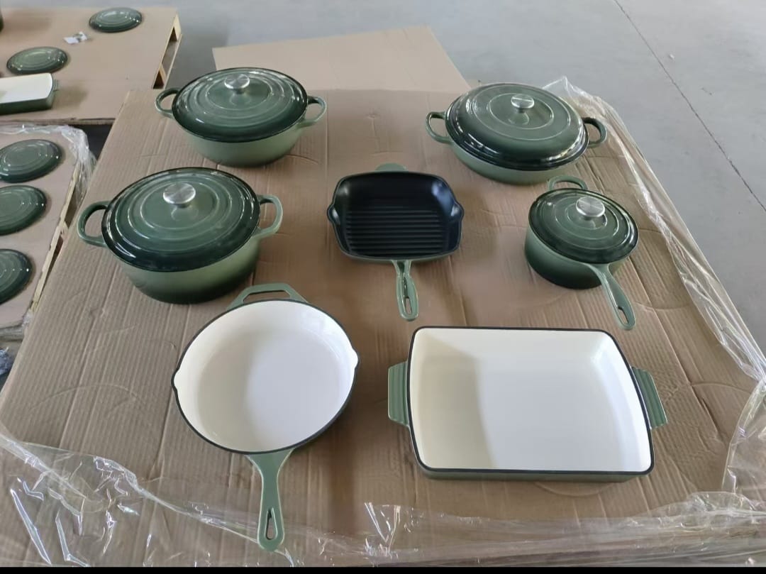 11pcs cast iron cookware