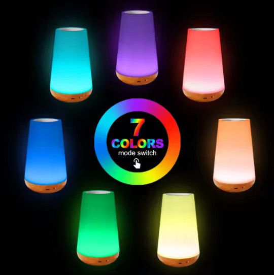 USB Rechargeable LED Table Lamp With Remote Control Portable Touch Dimmable RGB Night Lamp 13 Color Changing Bedside Table Lamps