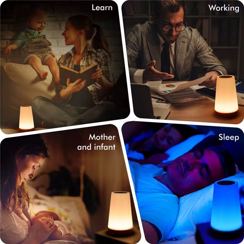USB Rechargeable LED Table Lamp With Remote Control Portable Touch Dimmable RGB Night Lamp 13 Color Changing Bedside Table Lamps