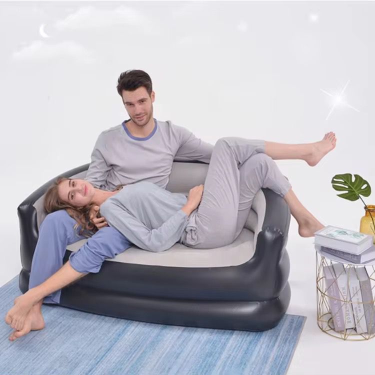 Inflatable 2 Seater Couch Blow Up Air Sofa with Comfort Flocked Surface