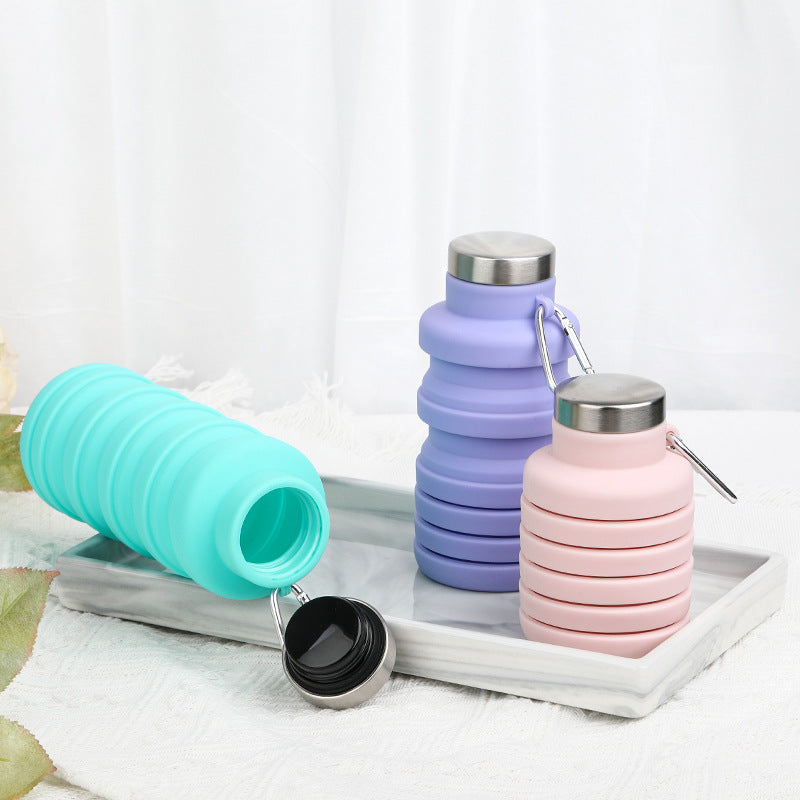 Foldable silicon water bottles