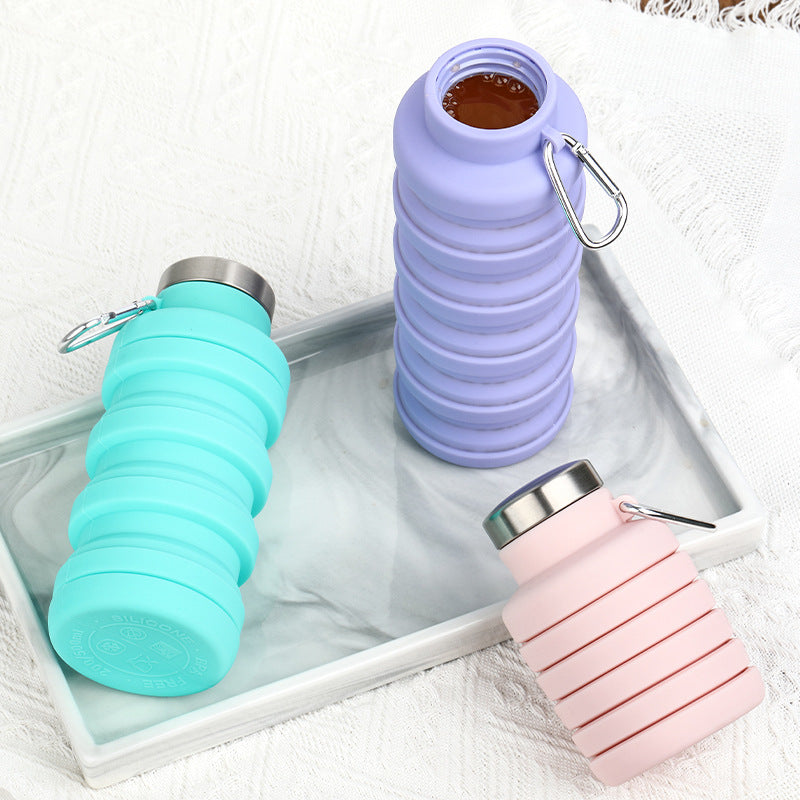 Foldable silicon water bottles