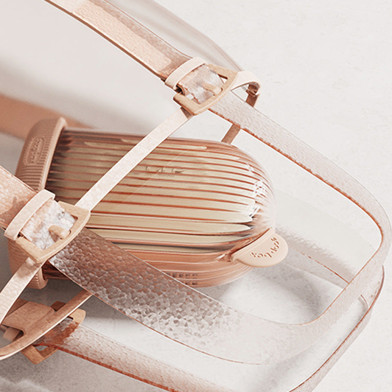 Portable Travel soap dish holder with shower brush