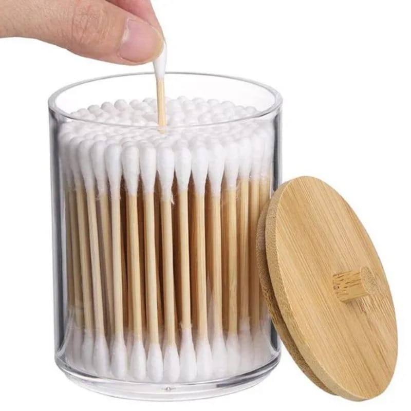*Acrylic Qtip storage jar/ cotton buds / earbuds jars