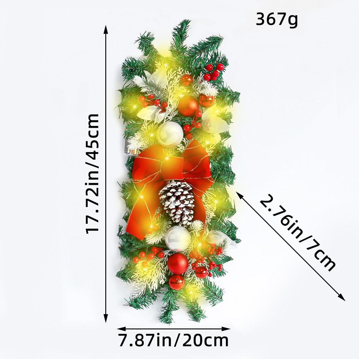 CHRISTMAS STAIRCASE WREATH DECORATIONS
