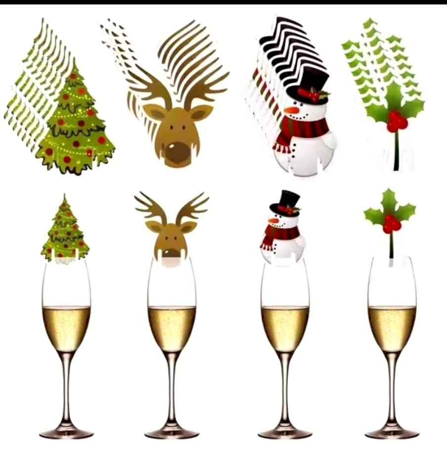 10 pieces Christmas cup card Random design