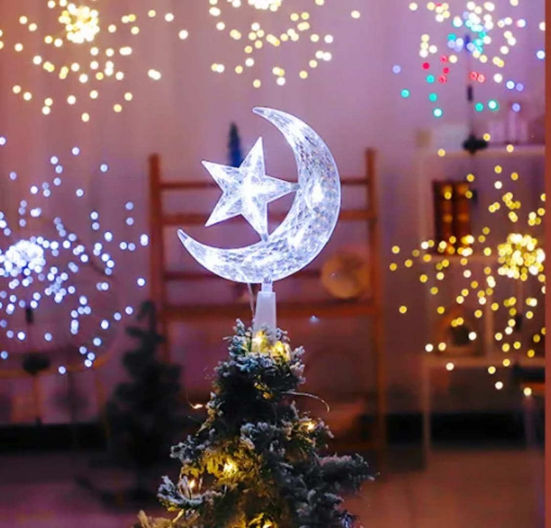 Christmas Tree Top moon with Led lights lamp