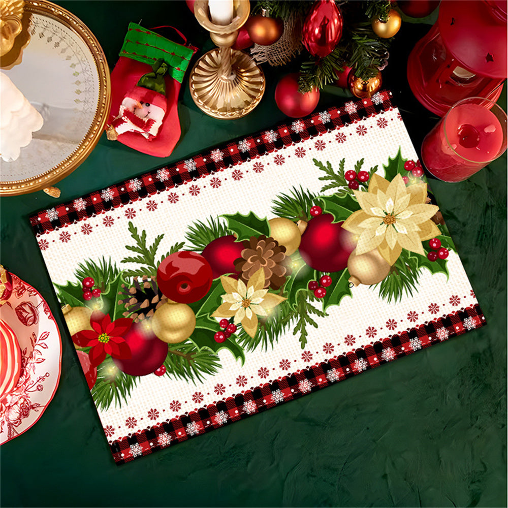 6pcs Christmas Placemats For Dining Table