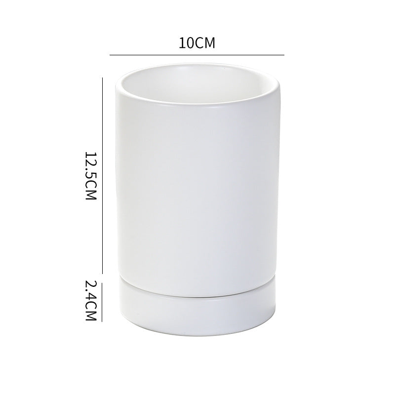 Porcelain Ceramic kitchen cutlery Organizer With Water Holder