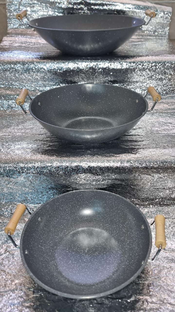 2 handles granite Nonstick deep pans