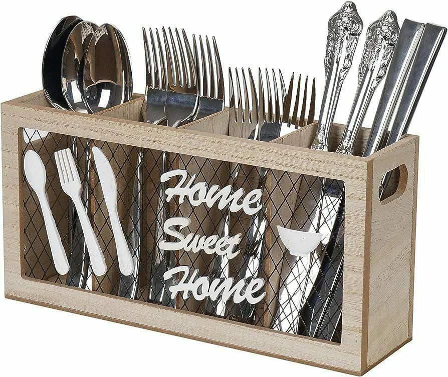 Wooden cutlery holder
