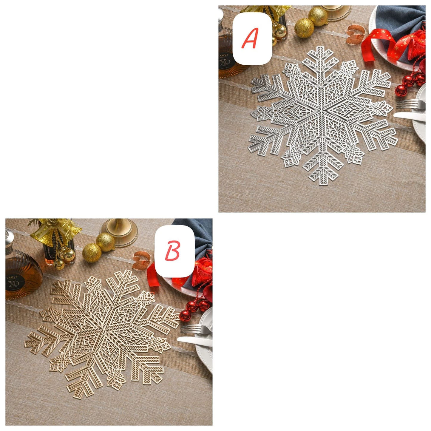 6pc Christmas Snowflake Tablemats set