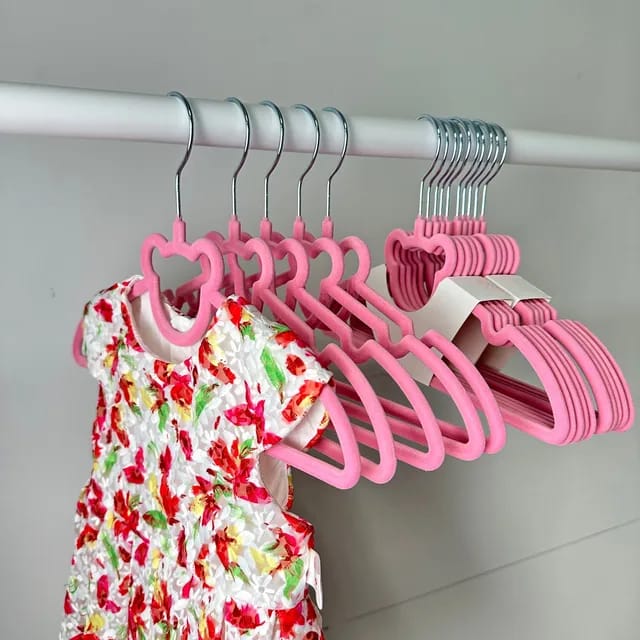 5 pcs Ultra-thin Bear Shape Non Slip Velvet Flocking clothes Hanger