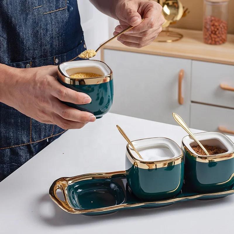 Ceramic seasoning jar set