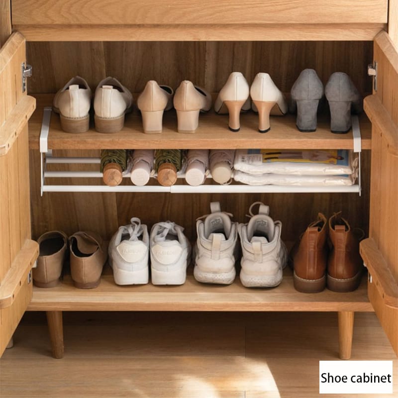 40-65cm Retractable Shoe Rack,Space-Saving Multi-Purpose Hanging Basket for Shoes Sundries,Home Neatening Towel StorageRack