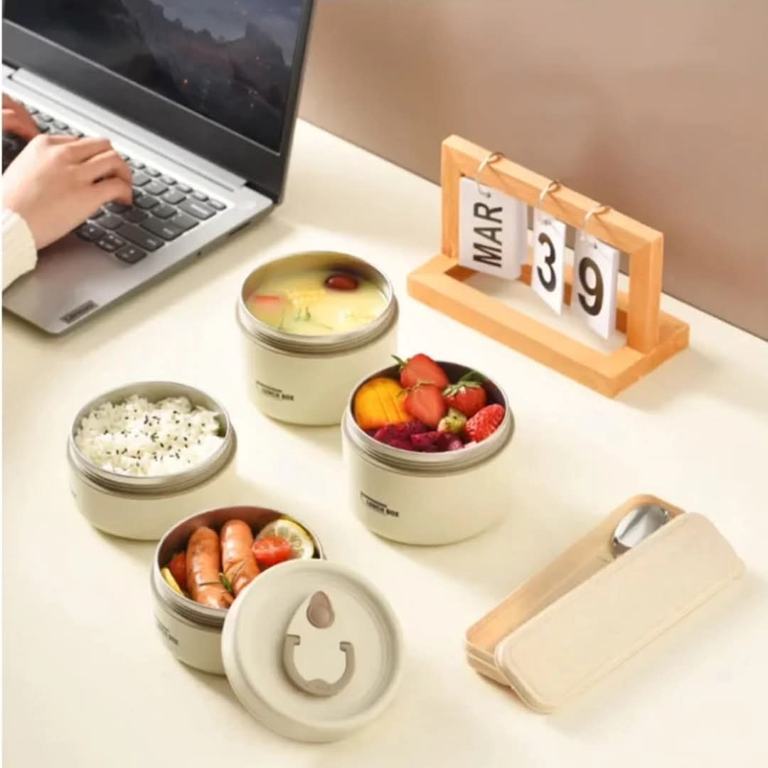 4 In 1 Lunch insulated set with 3 lunch boxes and 1 lunch bag
