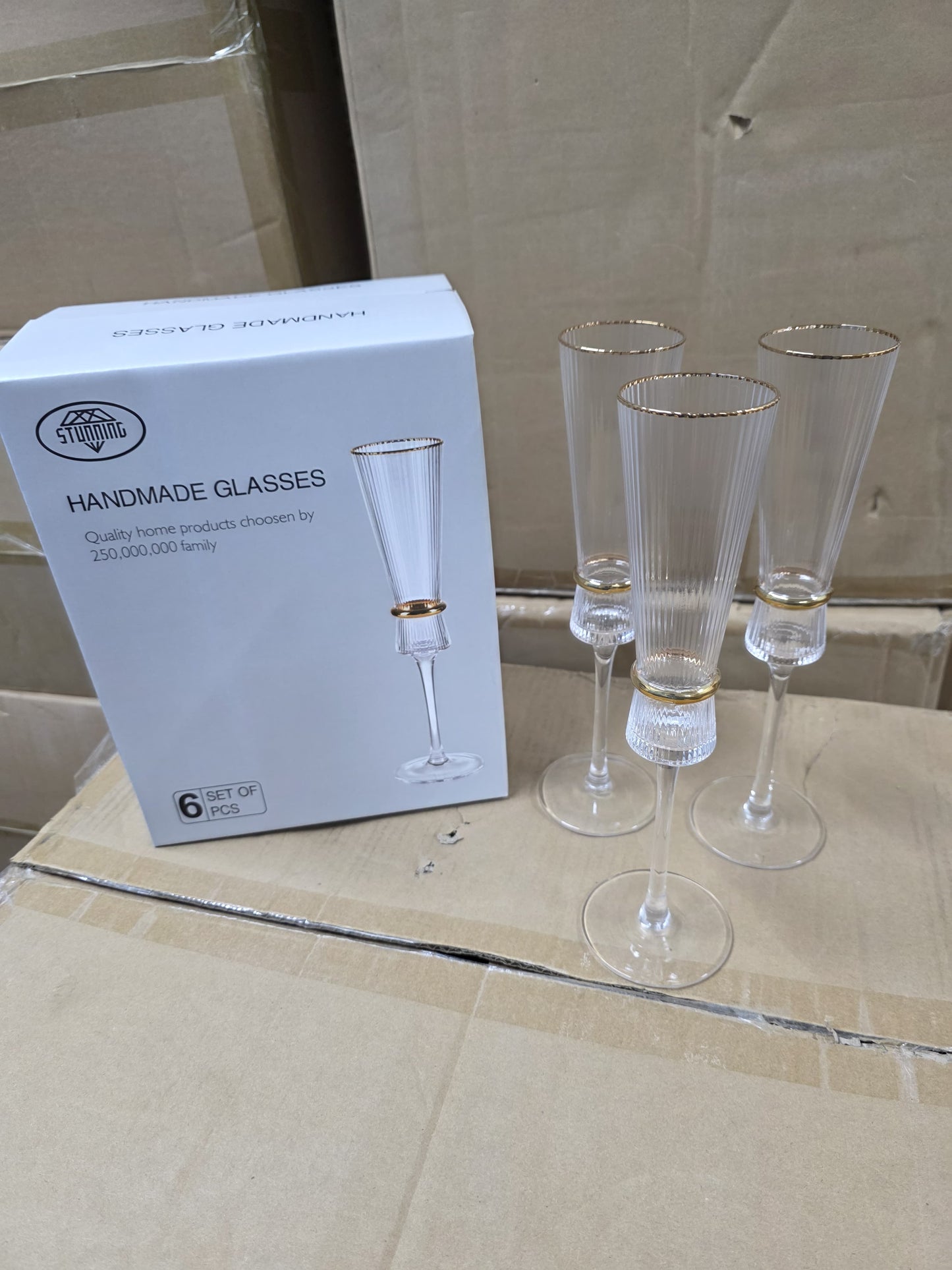 Elegant Crystal Wine Glass and Champagne Glass flutes